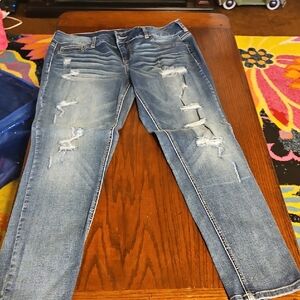 Maurices Medium Blue Ripped Skinny Jeans